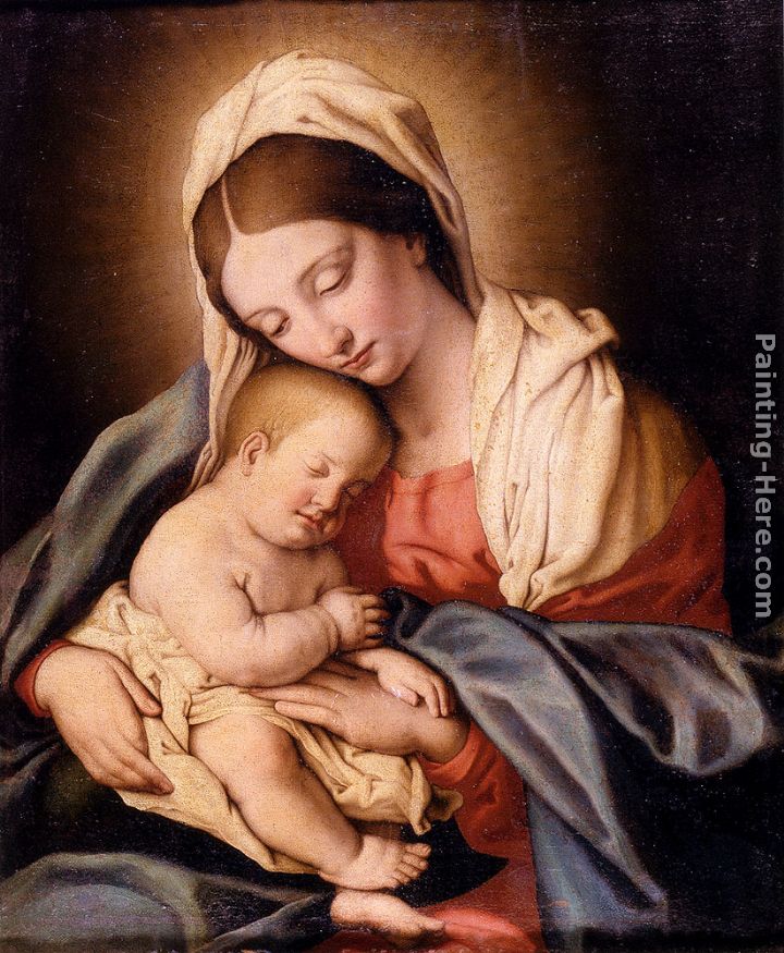 Madonna and Child painting - Sassoferrato Madonna and Child art painting